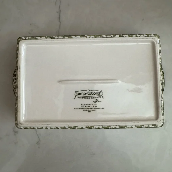 Vintage Temptations By Tara Old World Green Loaf/Casserole Dish 1.5 qt - Picture 6 of 11
